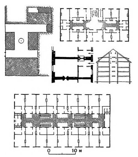 Париж. Рабочий квартал «Ситэ Наполеон», 50-е годы XIX в. Генплан, план, разрез