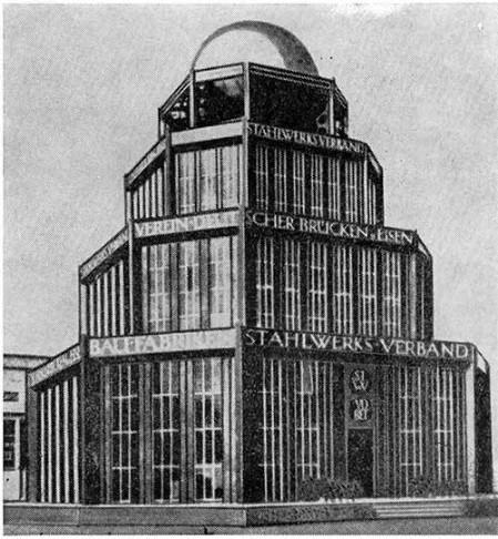 Лейпциг. Выставочный павильон «Железный дом», 1913 г. Б. Таут. Общий вид