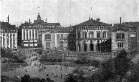 Христиания. Здание Стортинга, 1861—1866 гг. Э. Лангле. Общий вид