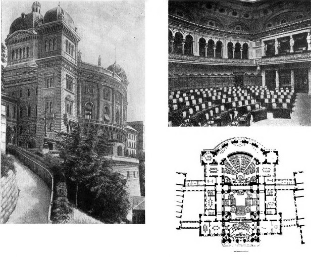 Берн. Федеральный дворец. Центральная часть, 1891—1902 гг. X.В. Ауэр. 