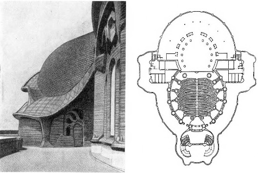 Дорнах. Дом собраний в колонии антропософистов Гётеанум, 1913 г. Р. Штейнер. 
