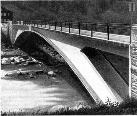 Мост через р. Рейн близ Таваназы, 1905 г. Р. Майар. Общий вид