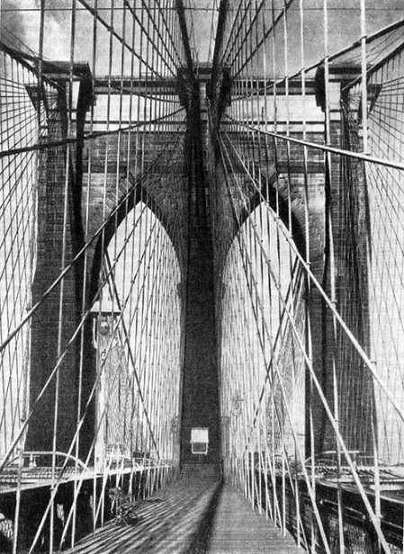 Бруклинский мост в Нью-Йорке, 1867-1883 гг. Джон и Вашингтон Реблинг