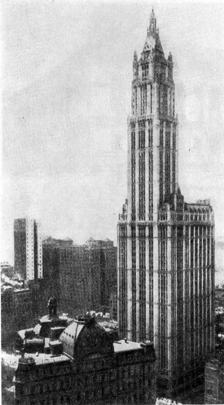 Нью-Йорк. Здание «Вулворта», 1913 г. К. Джильберт. Общий вид