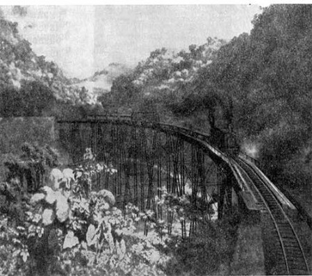 Железнодорожный виадук через ущелье. Картина мексиканского художника Веласко, 1860-е гг.