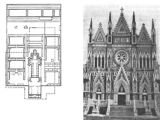 Пекин. Кафедральный собор Бэйтан, 1887—1889 гг. Общий вид, план
